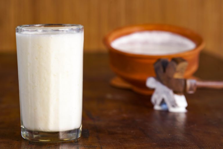 A tall glass of lassi